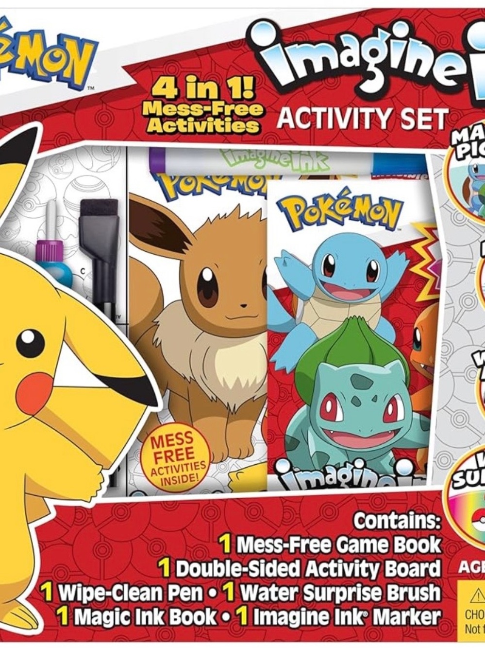 Pokemon Imagine Ink Activity Set - Red, Yellow, Blue, Green, Brown